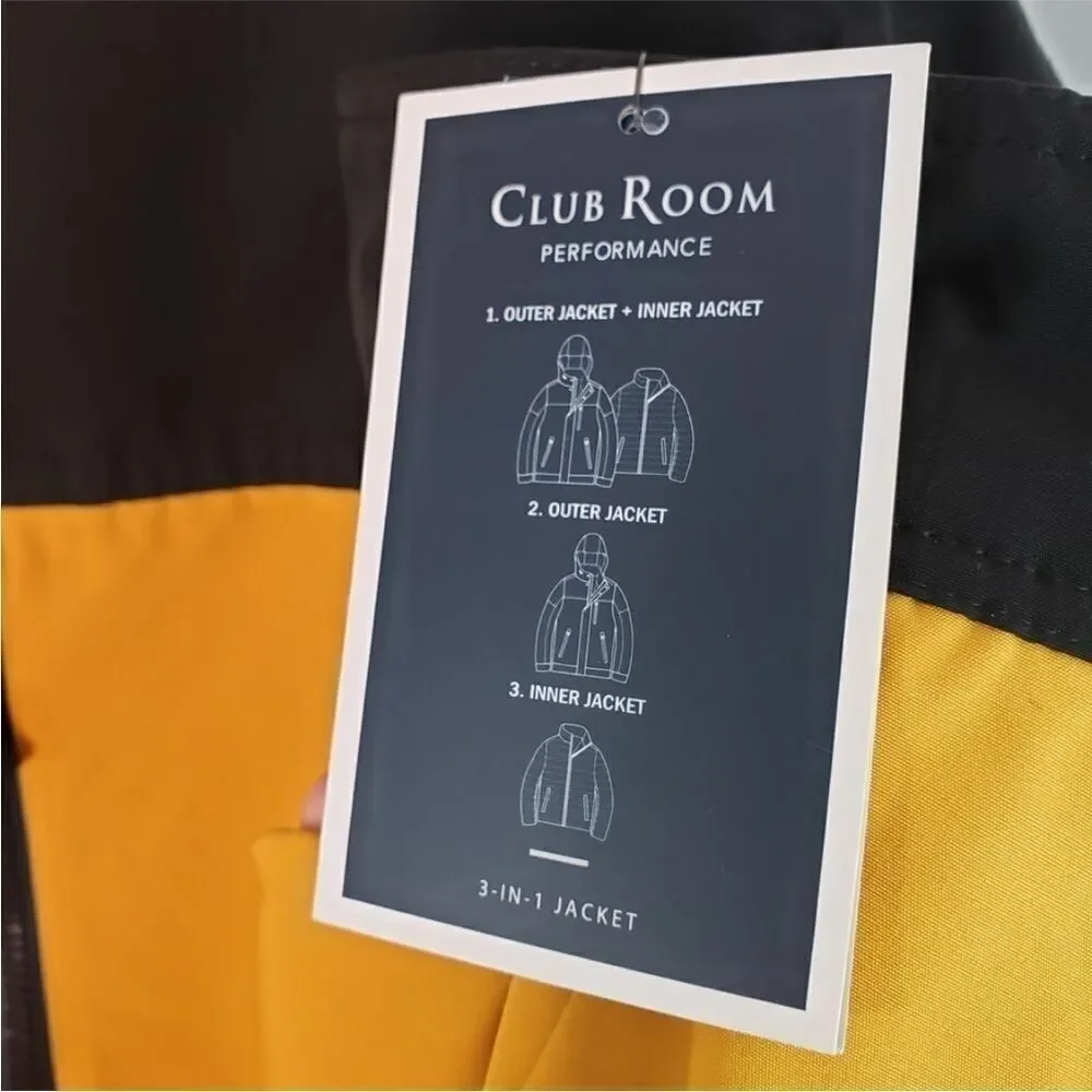 NWT Club Room Men Hooded Long Sleeve Parka Jacket, Yellow XXL jacket, coat